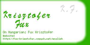 krisztofer fux business card